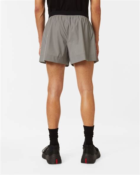 prada reflective short|Silver Reflective Fabric Shorts .